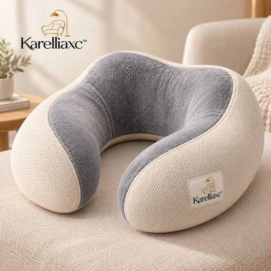 Karelliaxc™ Neck Support Pillow – U-Shaped Cervical Comfort Pillow with Wraparound Support & Soft Plush Interior
