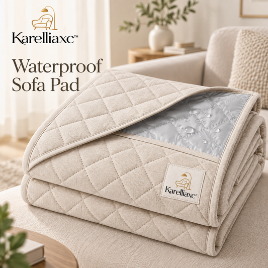 Karelliaxc™ Waterproof Sofa Pad – Quilted Couch Protector with Water-Resistant Inner Layer, Soft Padding & Multi-Purpose Furniture Coverage