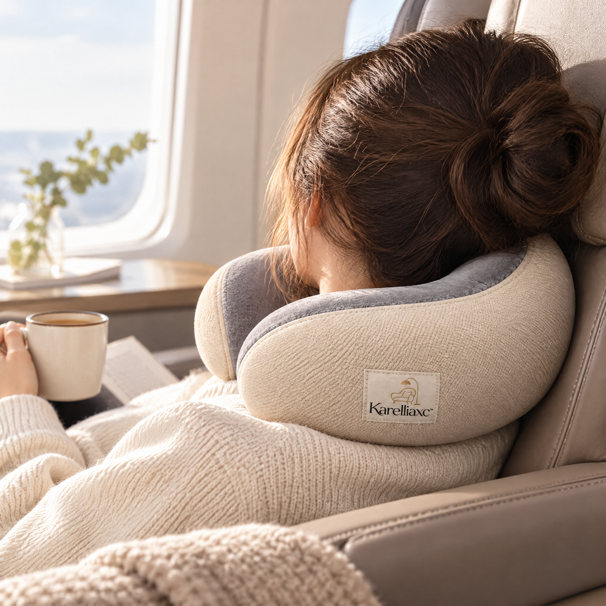 Karelliaxc™ Neck Support Pillow – U-Shaped Cervical Comfort Pillow with Wraparound Support & Soft Plush Interior